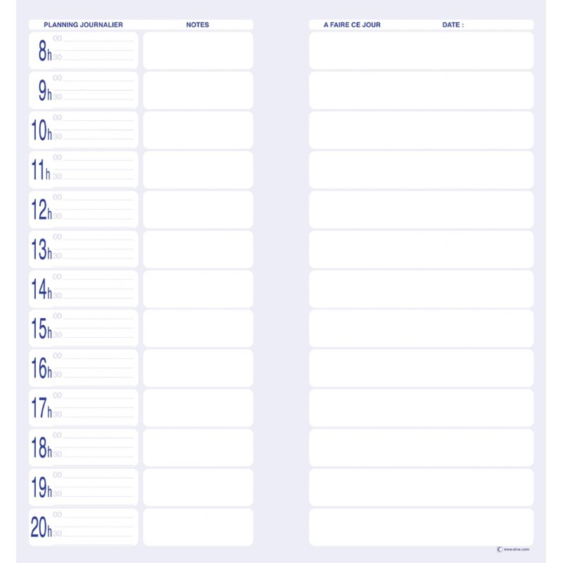 ELVE spiraalgebonden agenda 120 programma's, wit, dag per dag, 297×140 mm